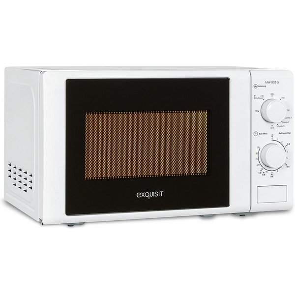 exquisit Mikrowelle MW 802, Mikrowelle, 20,00 l, 20 Liter, 25,5 cm Drehteller, inkl. Timer, einfach Bedienung, 700 Watt