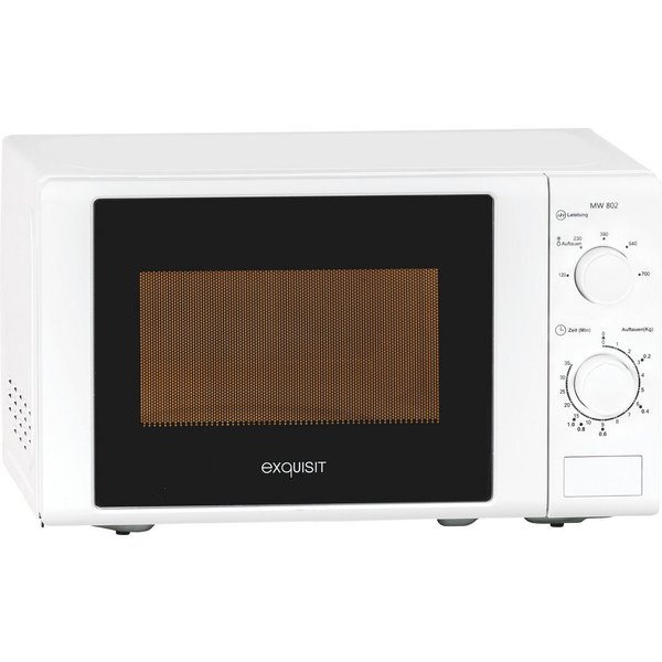 exquisit Mikrowelle MW 802, Mikrowelle, 20,00 l, 20 Liter, 25,5 cm Drehteller, inkl. Timer, einfach Bedienung, 700 Watt