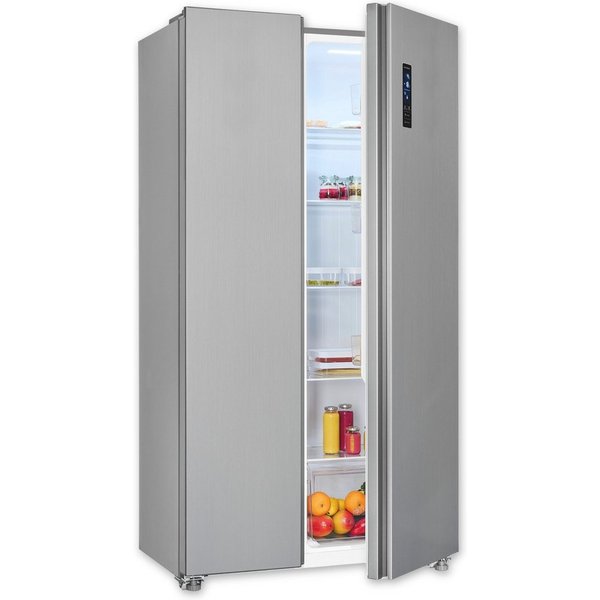 exquisit Side-by-Side SBS546-040E, 177 cm hoch, 90 cm breit, verstellbare Glasablage, No-Frost, elektronische Temperaturregelung