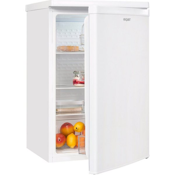 exquisit Vollraumkühlschrank KS516-V-040D, 85 cm hoch, 55 cm breit, 126 l Nutzinhalt, LED Beleuchtung, 39 dB, Geräuschklasse C