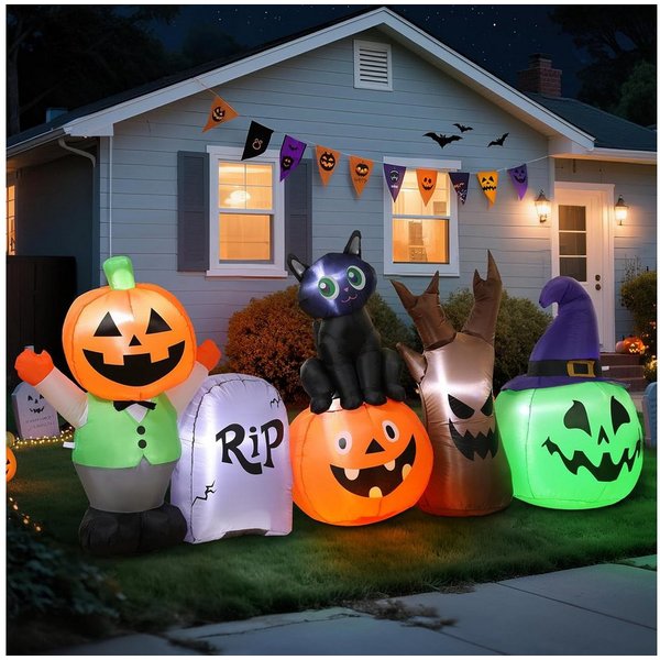 EXTSUD LED-Dekofigur Aufblasbare Halloween Dekoration 250 cm lang mit LED Beleuchtung