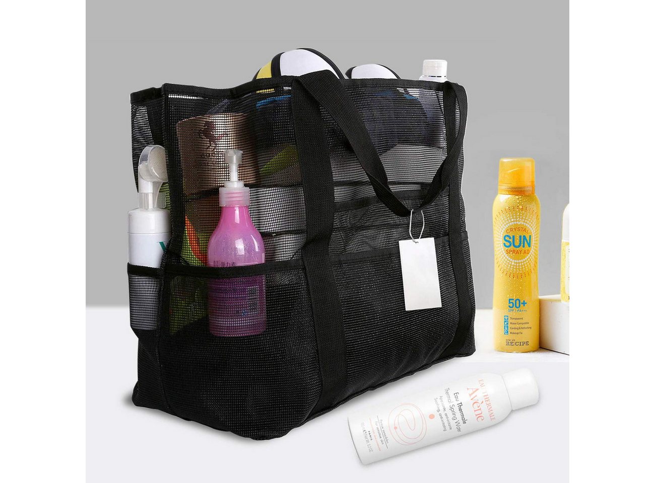 EXTSUD Strandtasche Extra Große Reisetasche,Faltbare Handtaschen,Netztasche – Bild 2 von 5