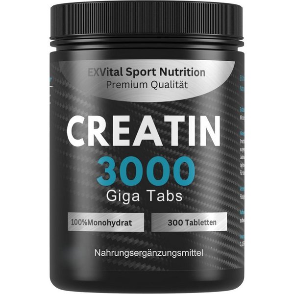 Creatin 3000 Giga Tabs, workout booster, 3450mg Kreatin Monohydrat Tabletten, 345 g