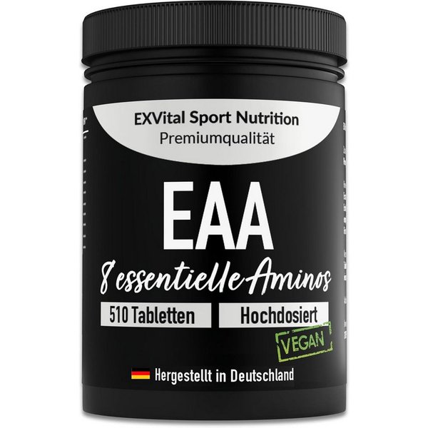 EAA Tabletten mit je 1036 mg. Alle 8 essentiellen Aminosäuren. Tabletten, 510 St., 528 g