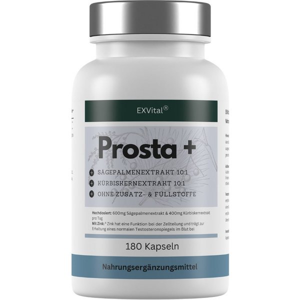 Prosta+ Kapseln mit Sägepalmen-, Kürbiskernextrakt & Zink Kapseln, 101 g