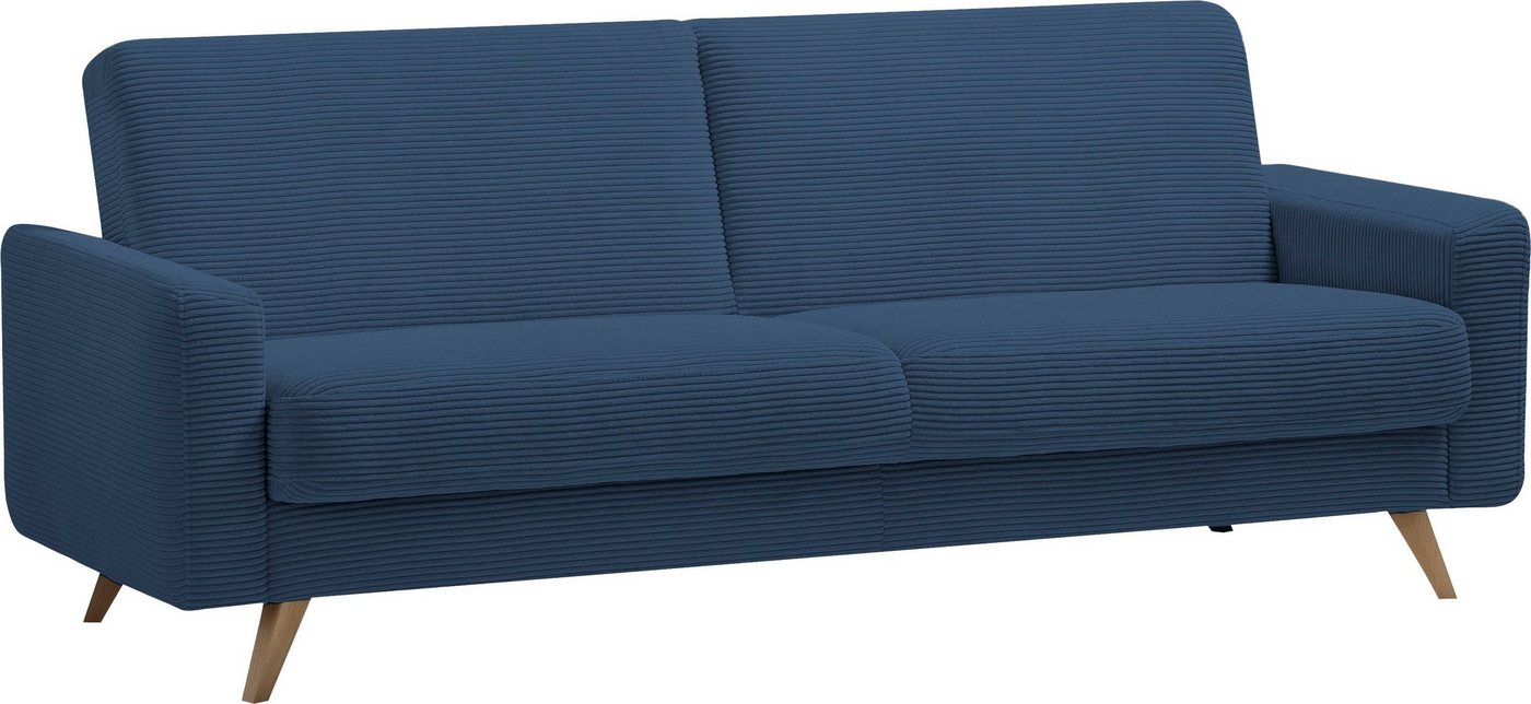 exxpo - sofa fashion 3-Sitzer Samso, elegant und bequem, aktueller Cord Bezug, Kippcouch, hochwertige Verarbeitung, Schlafsofa inkl. Bettfunktion und Bettkasten – Bild 2 von 5