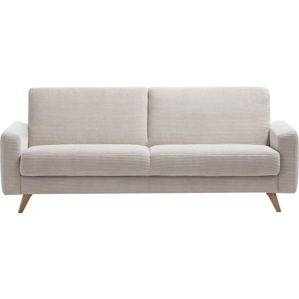 exxpo - sofa fashion 3-Sitzer Samso, elegant und bequem, aktueller Cord Bezug, Kippcouch, hochwertige Verarbeitung, Schlafsofa inkl. Bettfunktion und Bettkasten