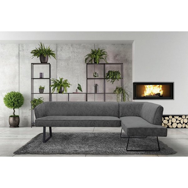 exxpo - sofa fashion Eckbank Americano, mit Keder und Metallfüßen, Bezug in verschiedenen Qualitäten