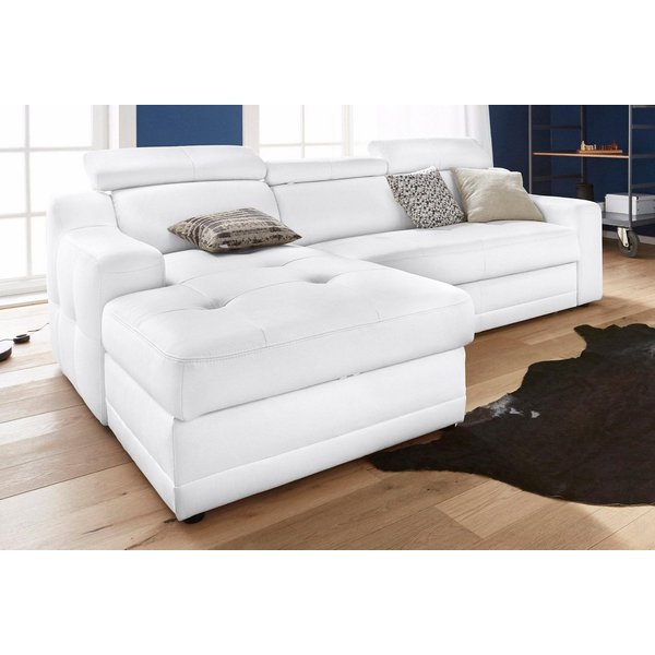 exxpo - sofa fashion Ecksofa Lotos, bequem und funktionell, Federkern, Breite 242cm, L-Form, mit Kopf- bzw. Rückenverstellung, wahlweise mit Bettfunktion