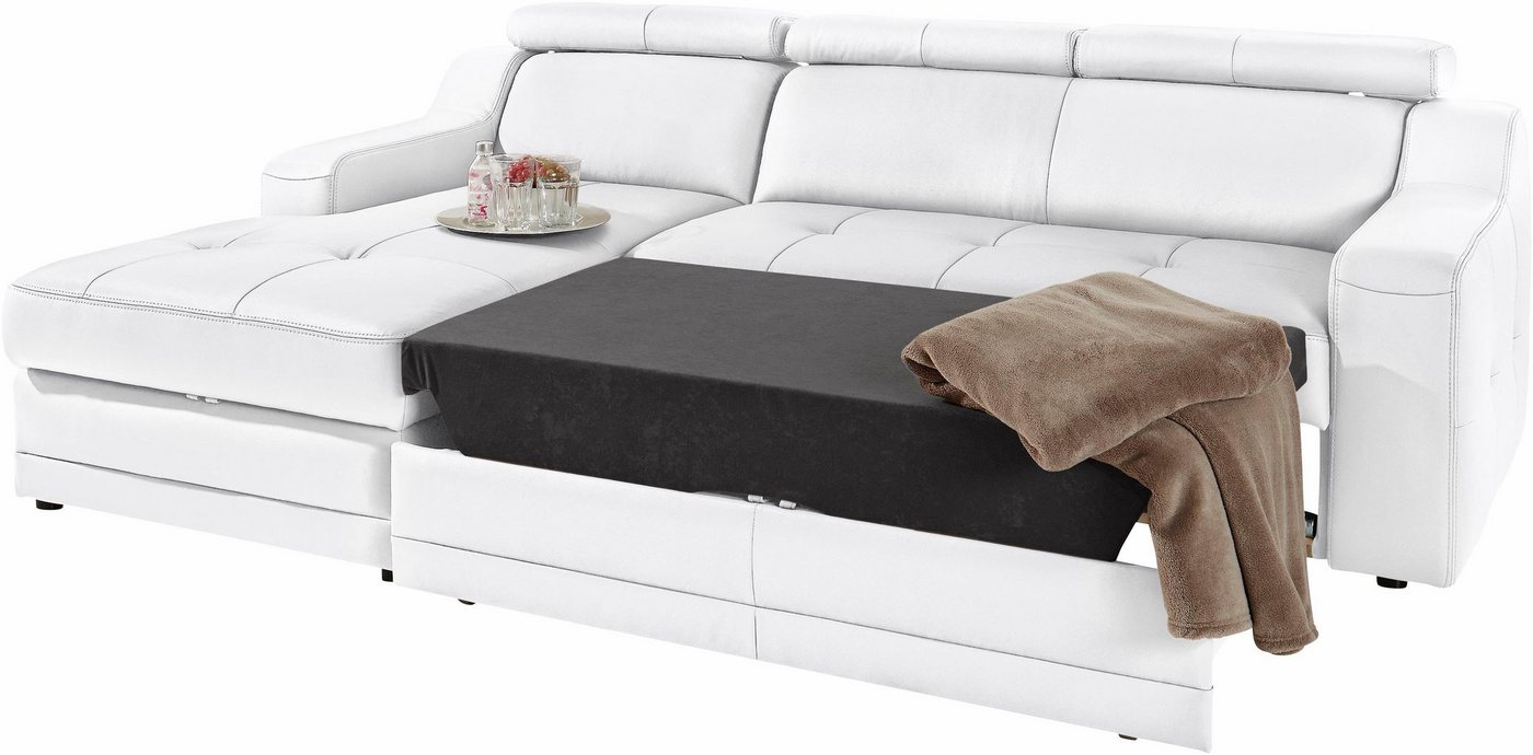 exxpo - sofa fashion Ecksofa Lotos, bequem und funktionell, Federkern, Breite 242cm, L-Form, mit Kopf- bzw. Rückenverstellung, wahlweise mit Bettfunktion – Bild 2 von 5