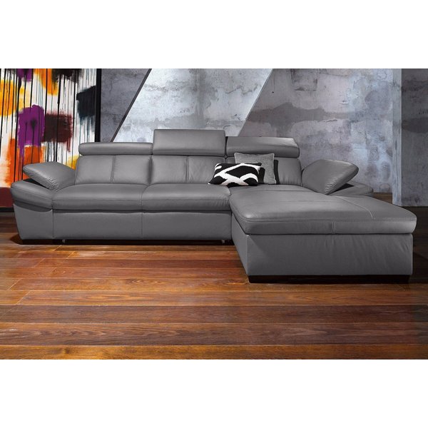 exxpo - sofa fashion Ecksofa Salerno, Funktionssofa, Breite 280cm, hoher Sitzkomfort, L-Form, inkl. Kopf- und Armteilverstellung, wahlweise mit Bettfunktion
