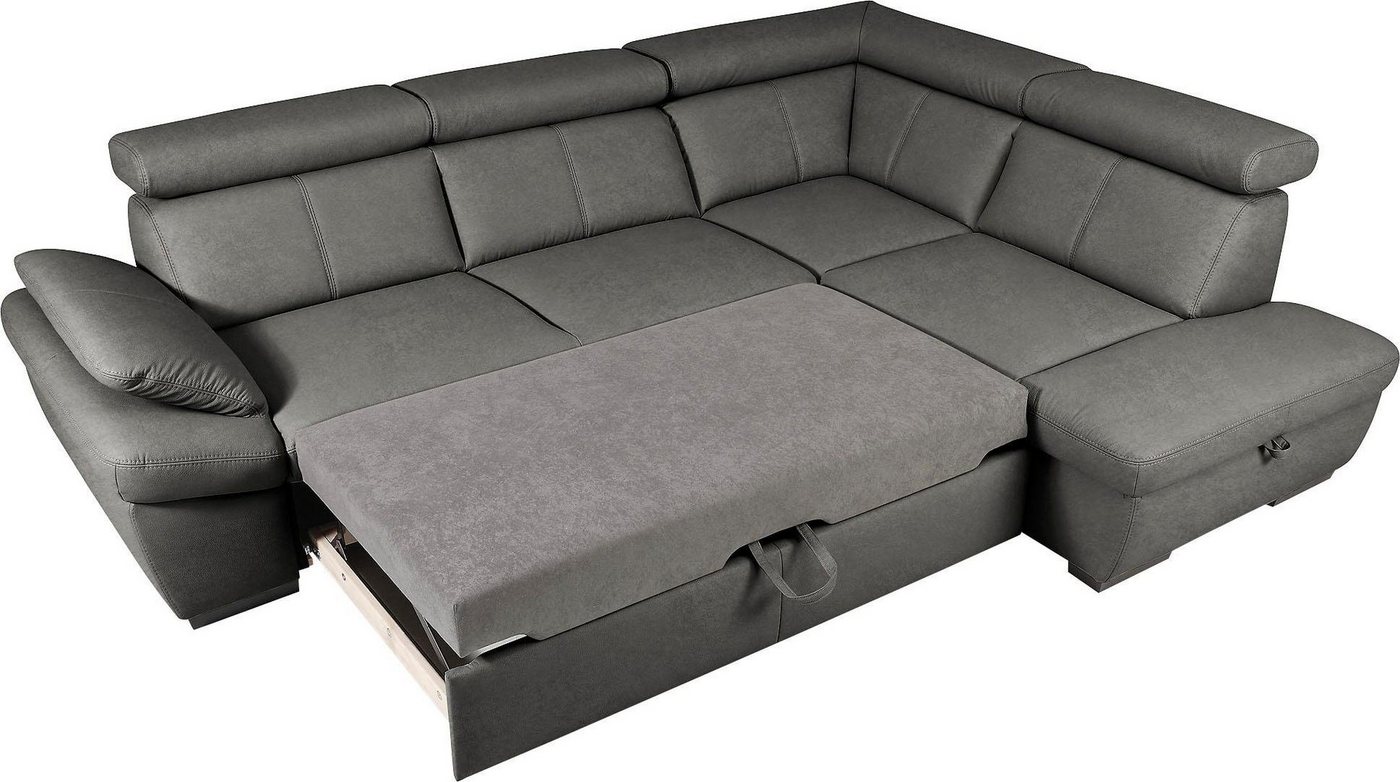exxpo - sofa fashion Ecksofa Salerno, Funktionssofa, hoher Sitzkomfort, Breite 268cm, L-Form, inkl. Kopf- und Armteilverstellung, wahlweise mit Bettfunktion – Bild 3 von 5