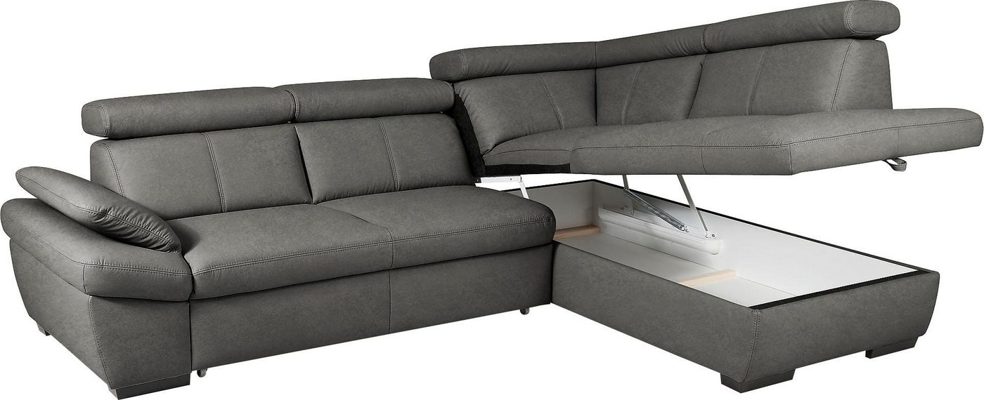 exxpo - sofa fashion Ecksofa Salerno, Funktionssofa, hoher Sitzkomfort, Breite 268cm, L-Form, inkl. Kopf- und Armteilverstellung, wahlweise mit Bettfunktion – Bild 4 von 5