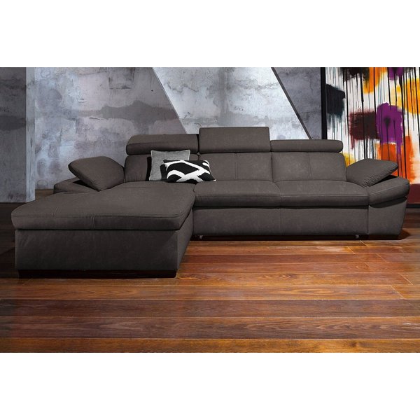 exxpo - sofa fashion Ecksofa Salerno, Funktionssofa, Breite 280cm, hoher Sitzkomfort, L-Form, inkl. Kopf- und Armteilverstellung, wahlweise mit Bettfunktion