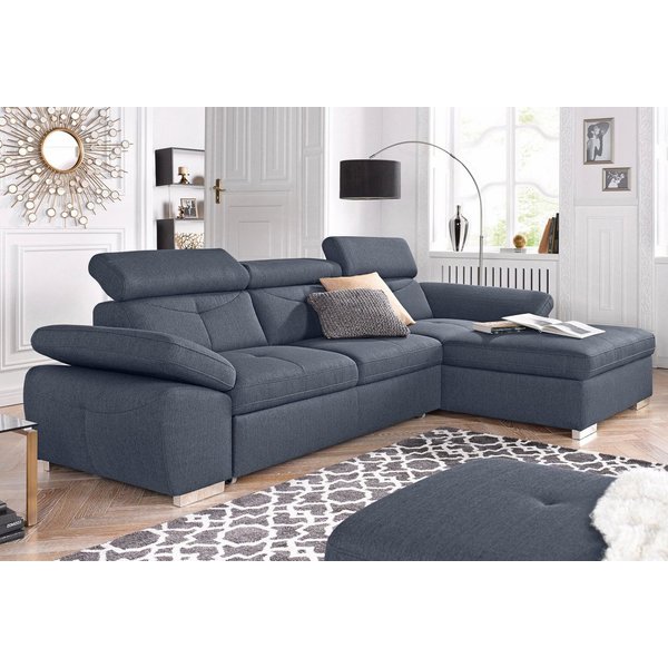 exxpo - sofa fashion Ecksofa Spring, super bequem, mit Armteil- und Kopfteilfunktion, L-Form, wahlweise mit Bettfunktion und Bettkasten