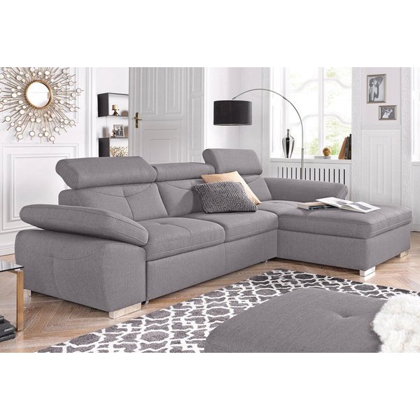exxpo - sofa fashion Ecksofa Spring, super bequem, mit Armteil- und Kopfteilfunktion, L-Form, wahlweise mit Bettfunktion und Bettkasten