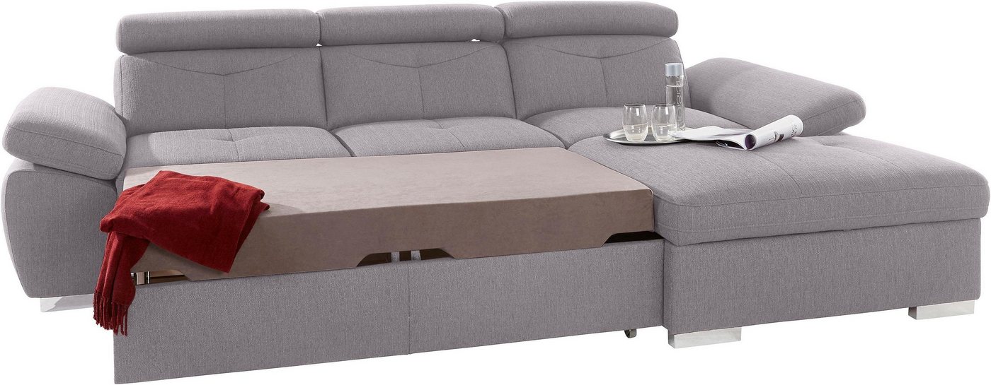 exxpo - sofa fashion Ecksofa Spring, super bequem, mit Armteil- und Kopfteilfunktion, L-Form, wahlweise mit Bettfunktion und Bettkasten – Bild 3 von 5