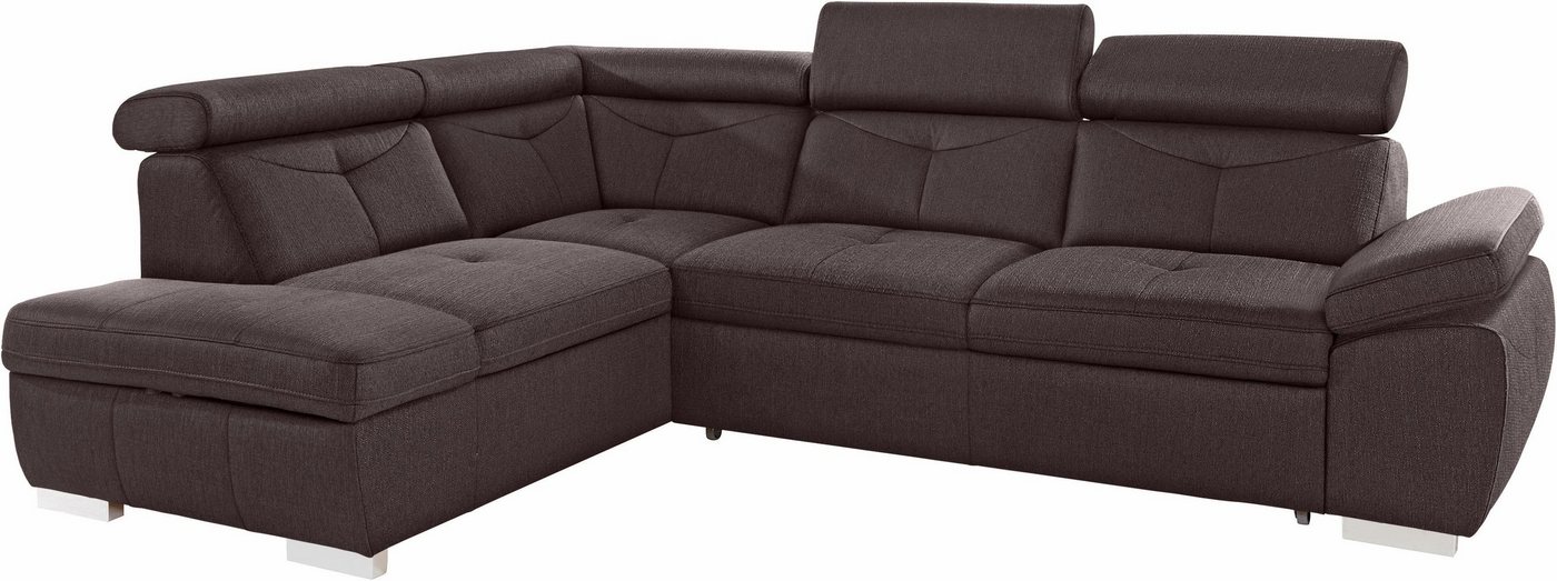 exxpo - sofa fashion Ecksofa Spring, super bequem und komfortabel mit Armteil- und Kopfteilfunktion, wahlweise mit Bettfunktion und Bettkasten, L-Form – Bild 2 von 5