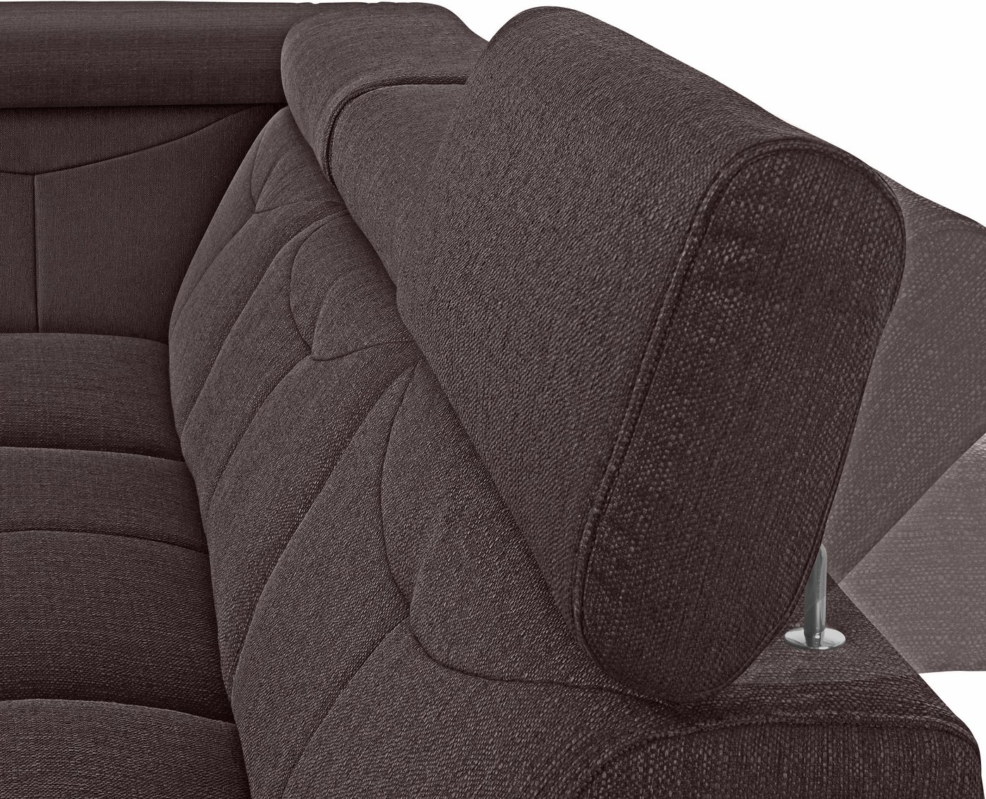 exxpo - sofa fashion Ecksofa Spring, super bequem und komfortabel mit Armteil- und Kopfteilfunktion, wahlweise mit Bettfunktion und Bettkasten, L-Form – Bild 5 von 5