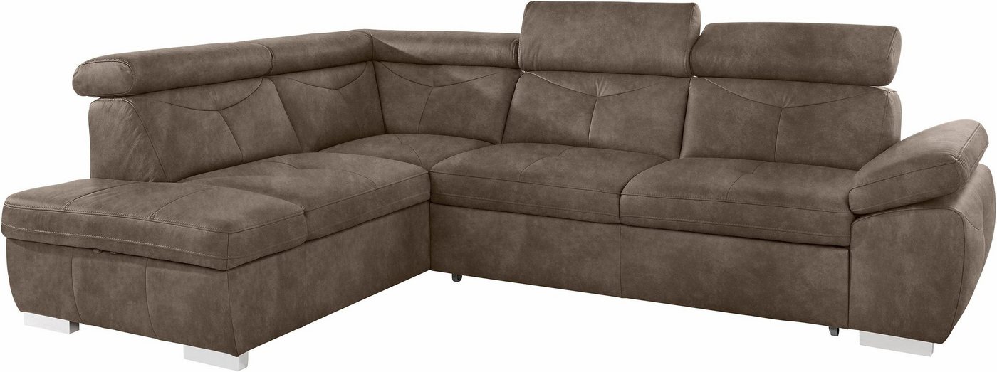 exxpo - sofa fashion Ecksofa Spring, super bequem und komfortabel mit Armteil- und Kopfteilfunktion, mit Bettfunktion & Bettkasten, Luxus-Microfaser +Simply Cle – Bild 2 von 5