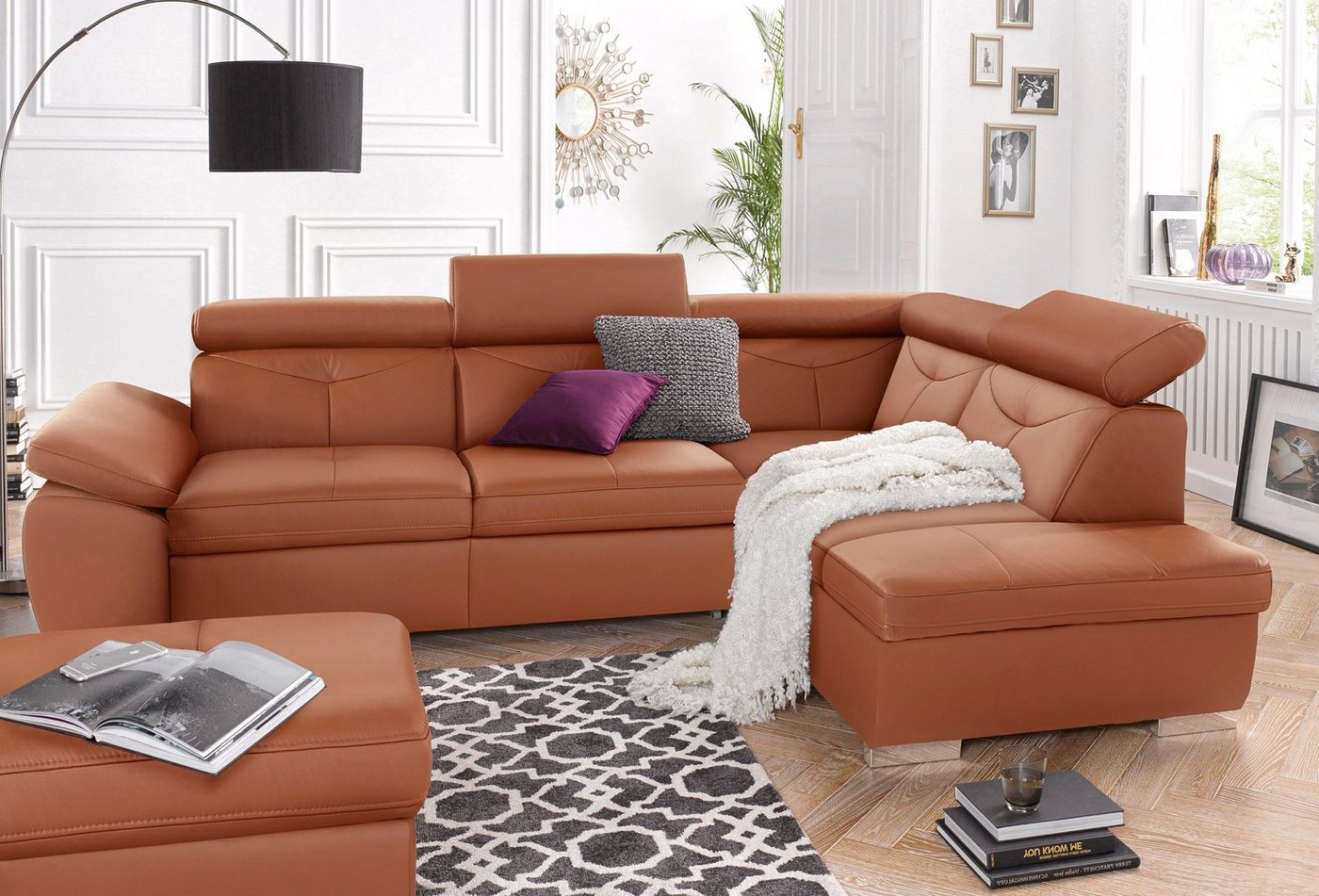 exxpo - sofa fashion Ecksofa Spring, super bequem und komfortabel mit Armteil- und Kopfteilfunktion, wahlweise mit Bettfunktion und Bettkasten, L-Form – Bild 3 von 5