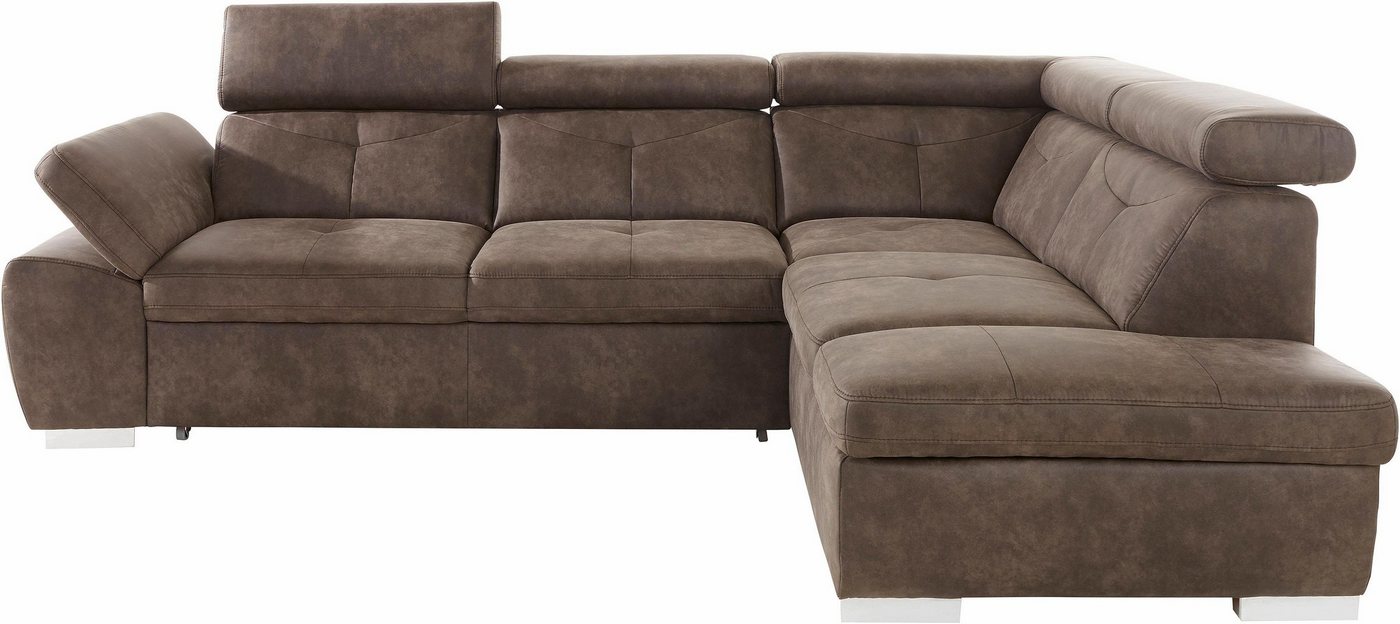 exxpo - sofa fashion Ecksofa Spring, super bequem und komfortabel mit Armteil- und Kopfteilfunktion, mit Bettfunktion & Bettkasten, Luxus-Microfaser +Simply Cle – Bild 2 von 5