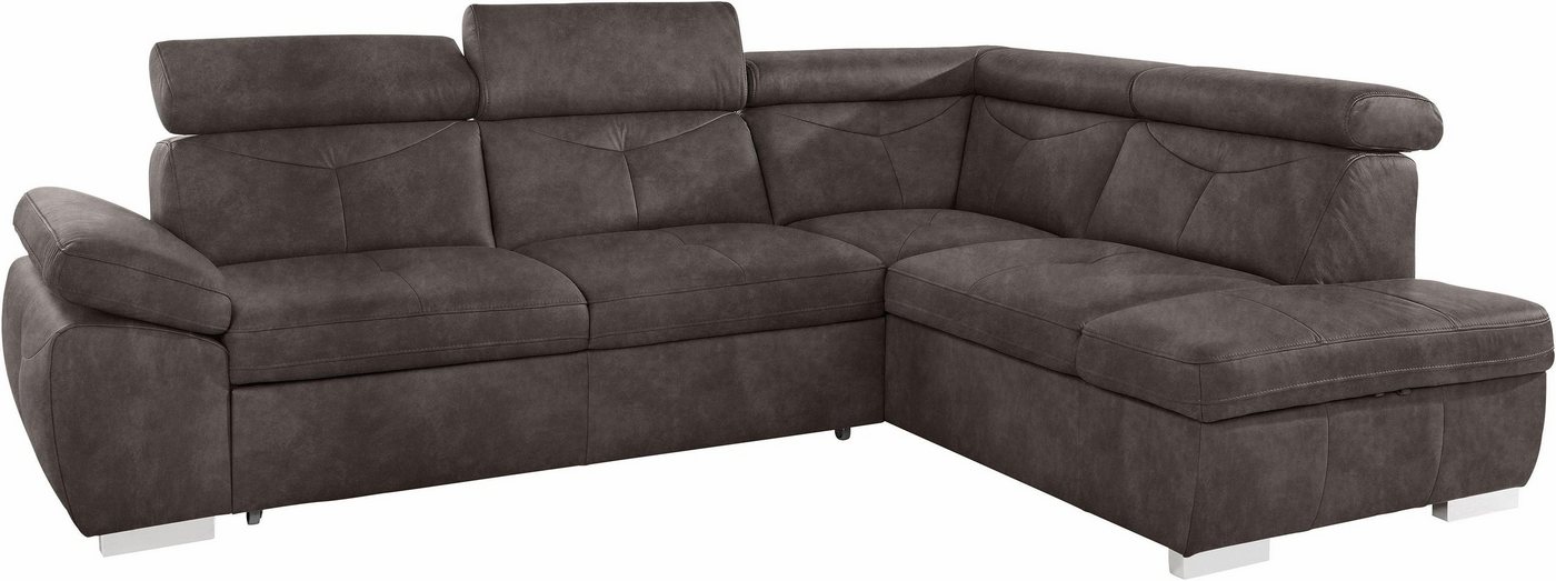exxpo - sofa fashion Ecksofa Spring, super bequem und komfortabel mit Armteil- und Kopfteilfunktion, mit Bettfunktion & Bettkasten, Luxus-Microfaser +Simply Cle – Bild 4 von 5