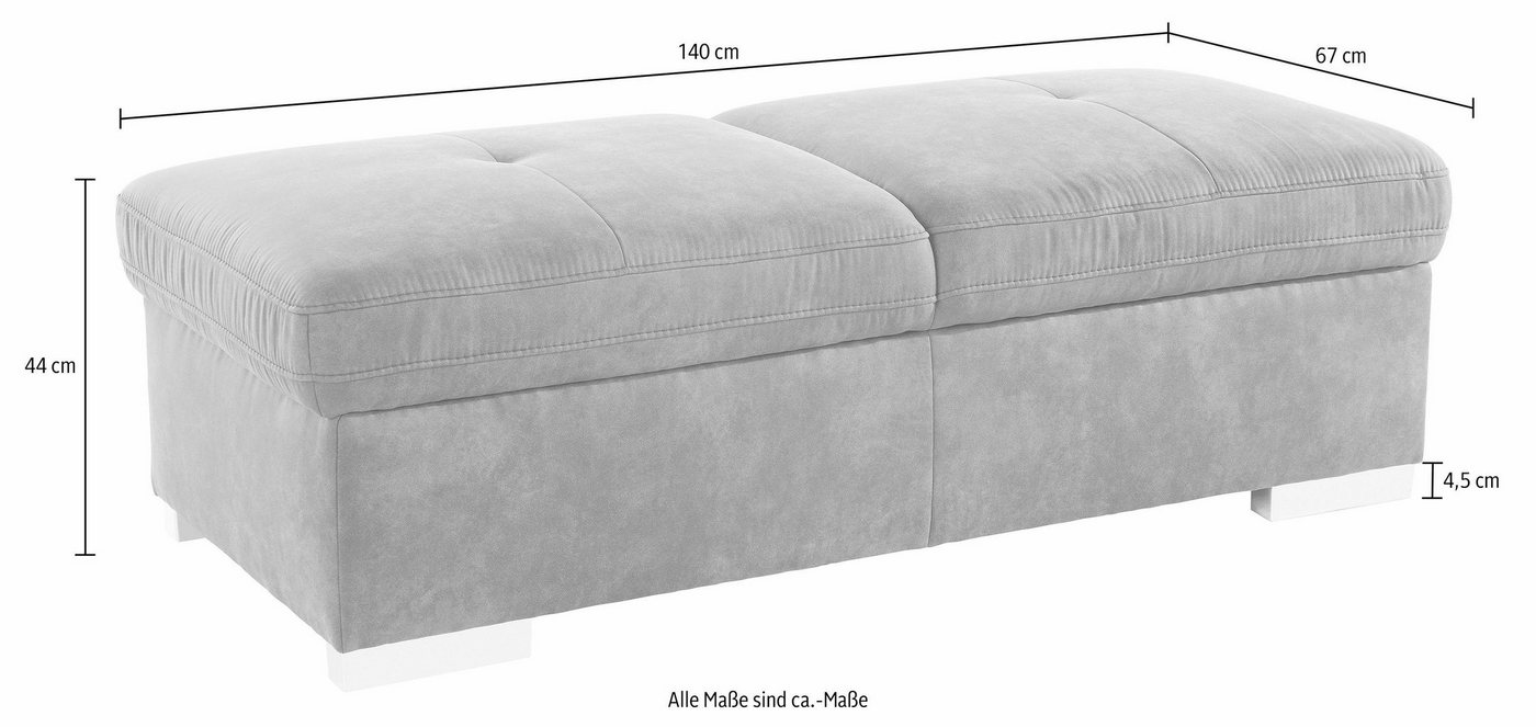 exxpo - sofa fashion Hocker Spring Bankhocker, guter Sitzkomfort und tolle Verarbeitungsdetails, aus Luxus-Microfaser +Simply Clean - für besonders einfache Rei – Bild 3 von 5