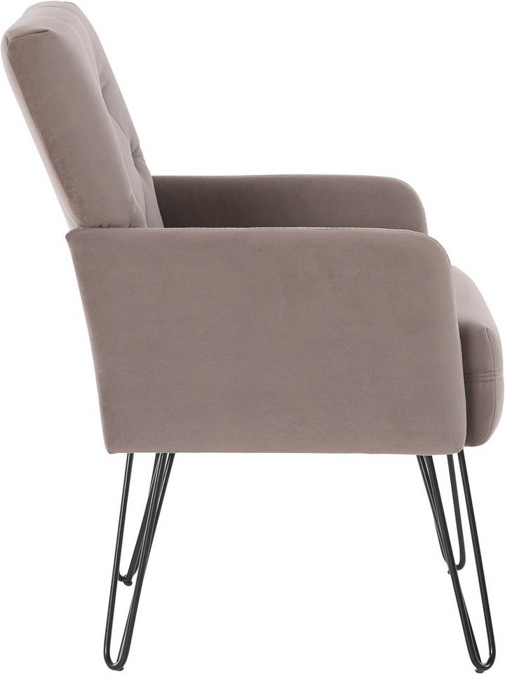 exxpo - sofa fashion Sessel Doppio, Loungesessel mit Designuntergestell, bequem und elegant, aufwendige Rückenverarbeitung, Breite 61 cm – Bild 5 von 5