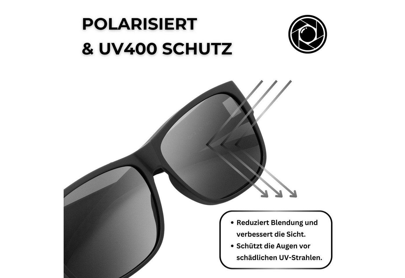 EyeAm Sonnenbrille, Überziehbrille, Polarisierte Überbrille für Brillenträger, Fit Over Modell: Überbrille – Bild 4 von 5