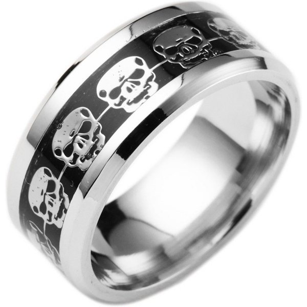 Eyecatcher Fingerring Edelstahlring mit Totenkopf Gothic Punk Hiop Hop Ring Skull Silber, Totenkopf Ring, Skull Farbig