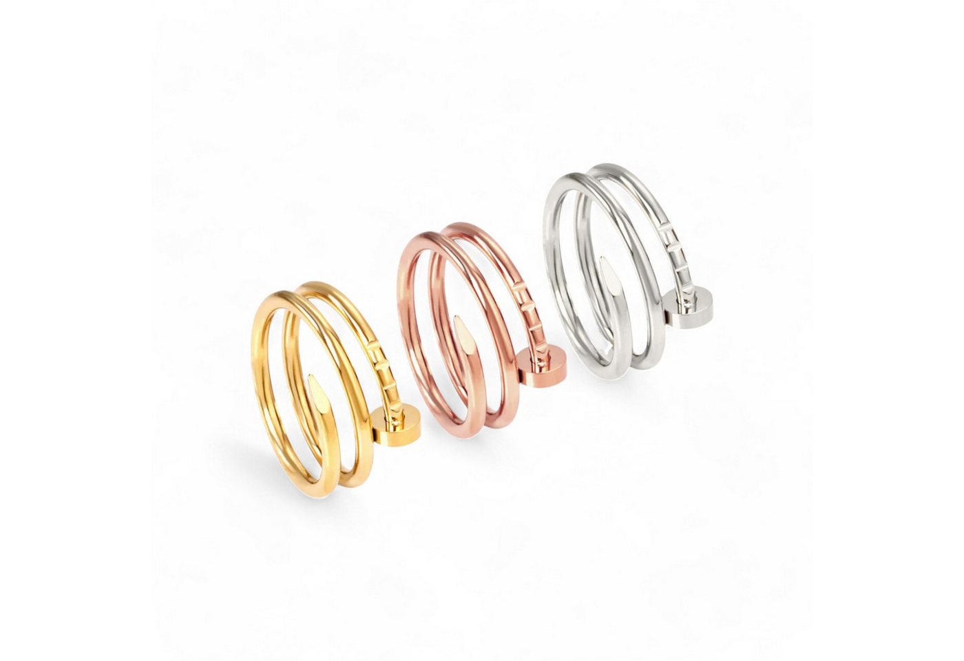 Eyecatcher Fingerring Nagel Ring Silber Gold oder Rosé Handwerker Ring, Nagel Ring, Handwerker Schmuck – Bild 2 von 4