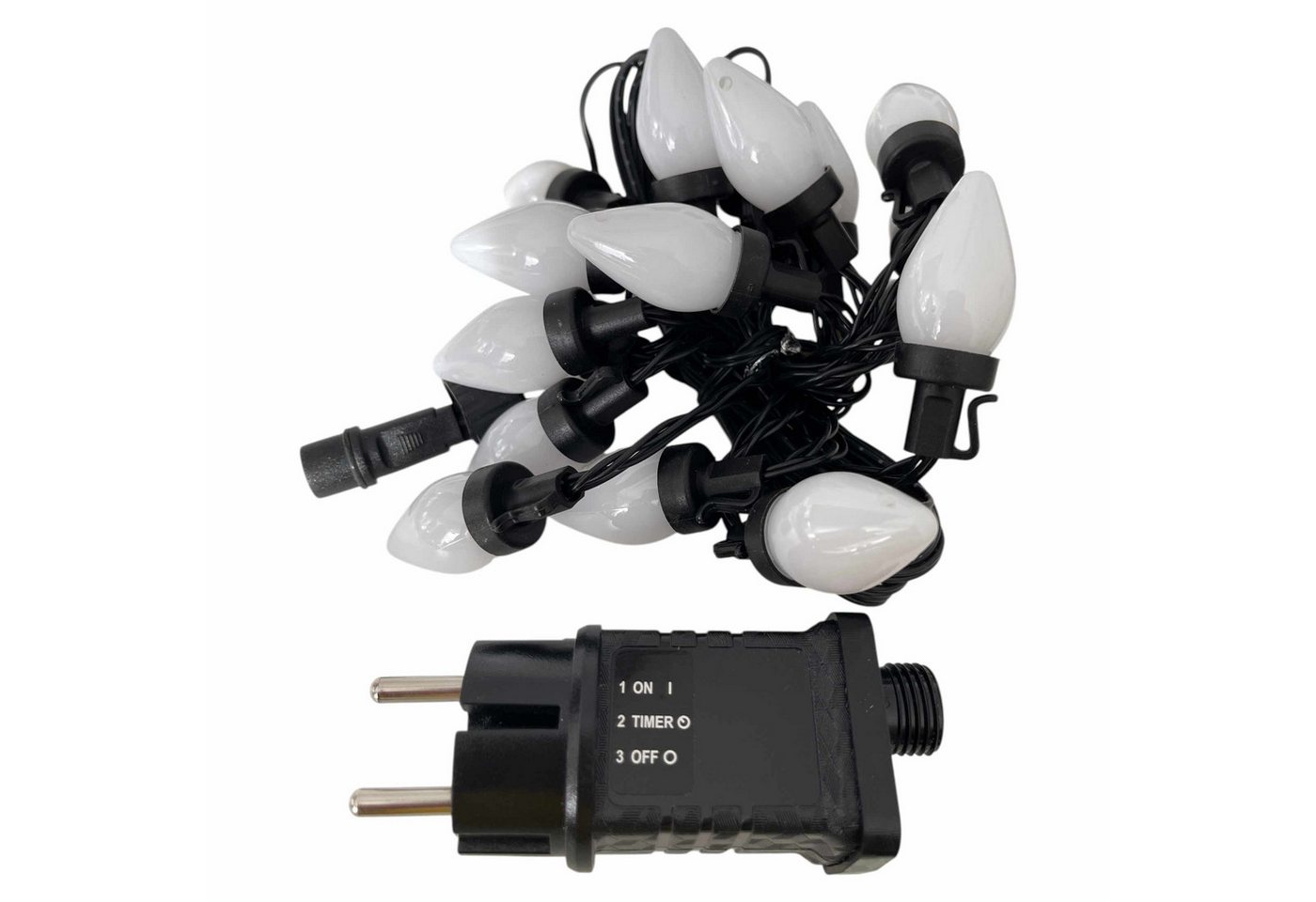 F-H-S International LED-Lichterkette, Party Tropfenform 1,9m warmweiß 6/18h Timer – Bild 3 von 5