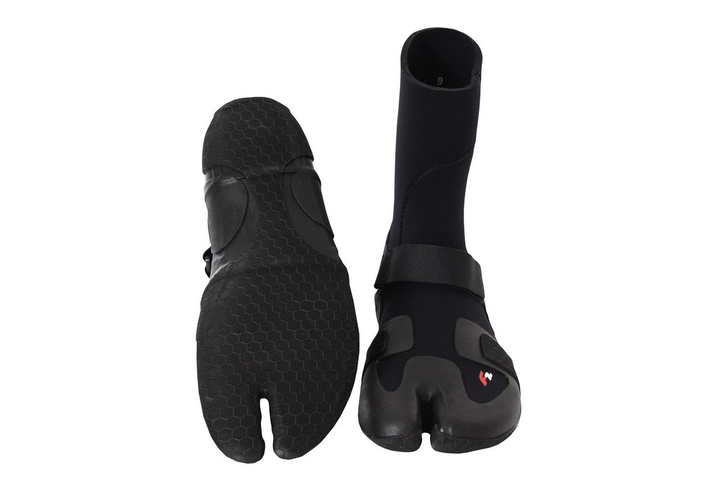 F2 F2 Neopren Schuhe Barfuss Schuhe Split Toe Surfschuhe 45-46 Schwarz Neoprenschuh – Bild 5 von 5