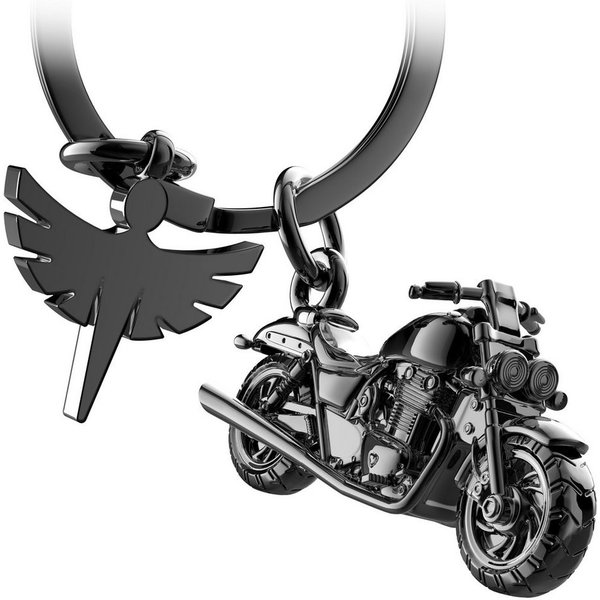 FABACH Schlüsselanhänger Chopper Motorrad mit Schutzengel - Engel Glücksbringer Motorradfahrer