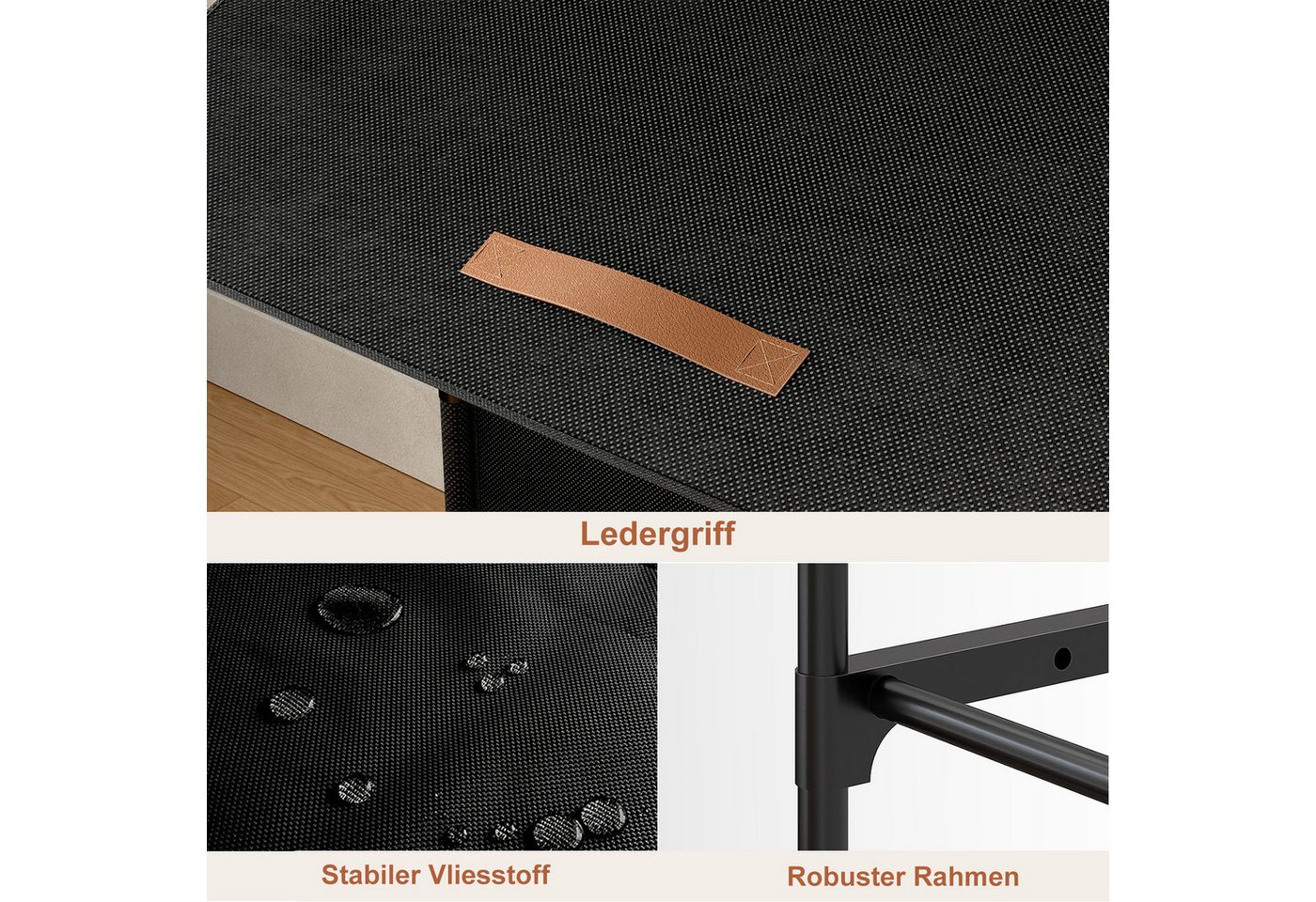 FABATO Schuhschrank Kunststoff-Schuhorganizer, Schuhschrank mit Tür in Schwarz (1-St) 3-stufiger Schuhschrank mit Tür – Platz für 12 Paar Schuhe – Bild 4 von 5