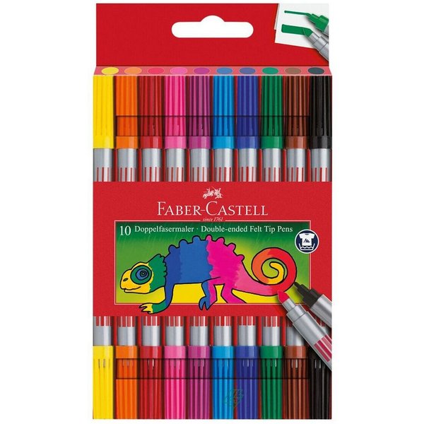 Faber-Castell Filzstift, (10-tlg), mit zwei unterschiedlichen Spitzen