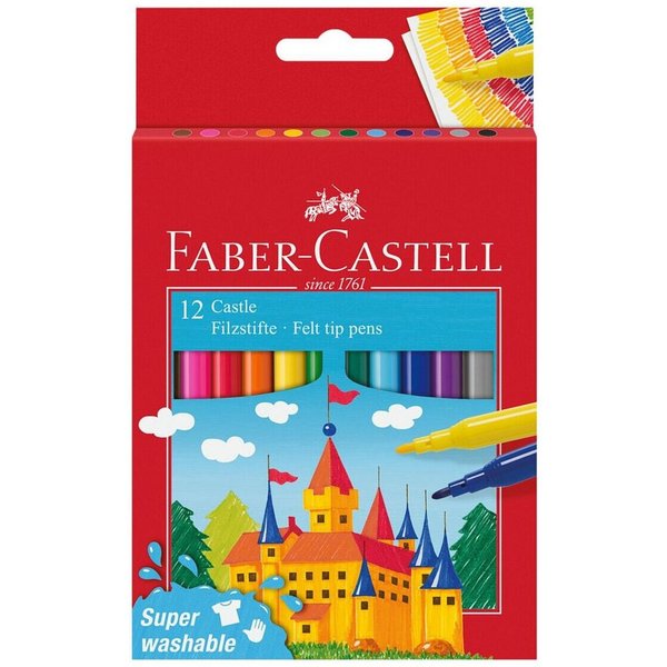 Faber-Castell Filzstift Castle, (12-tlg), mit feiner Rundspitze