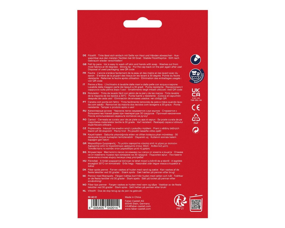 Faber-Castell Filzstift Castle, (12-tlg), mit feiner Rundspitze – Bild 2 von 5