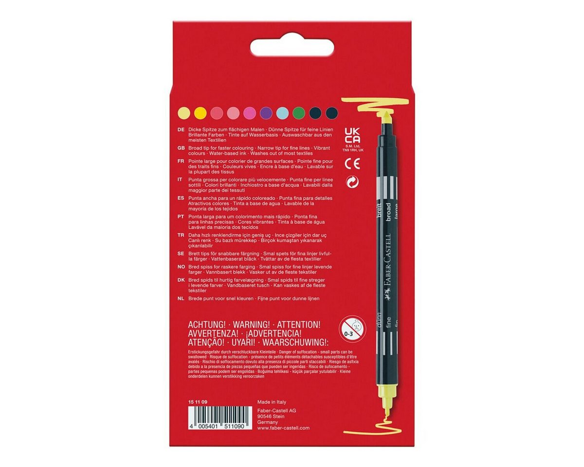 Faber-Castell Filzstift Neon, (10-tlg), 10er Set, Doppelfasermaler – Bild 2 von 4