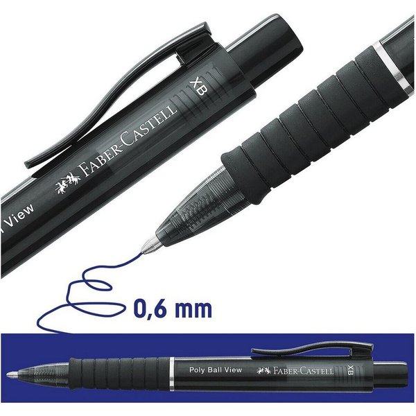 Faber-Castell Kugelschreiber Poly Ball View XB, dokumentenecht