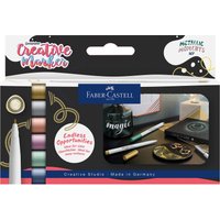 Faber-Castell Permanent-Marker "Metallics", 6er-Set - neues Design
