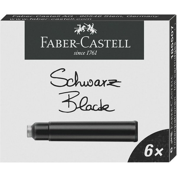 Faber-Castell Standard Tintenpatrone (6-tlg., passend für viele Füllhalter, permanent)