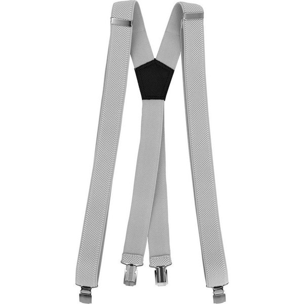 Fabio Farini Hosenträger Schmales Y-Design mit 2,5cm Breite verstellbar mit extra starken Clipverschluss, Hellgrau