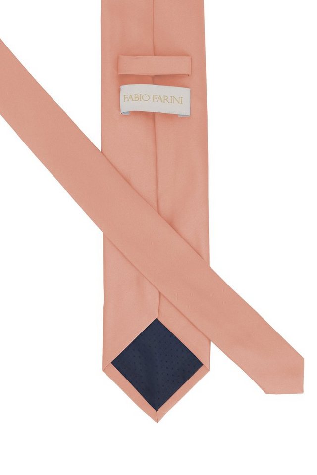 Fabio Farini Krawatte einfarbige Herren Schlips - Unicolor Krawatte in 6cm oder 8cm Breite (1-St., Unifarben) Schmal (6cm), Altrosa perfekt als Geschenk – Bild 3 von 5
