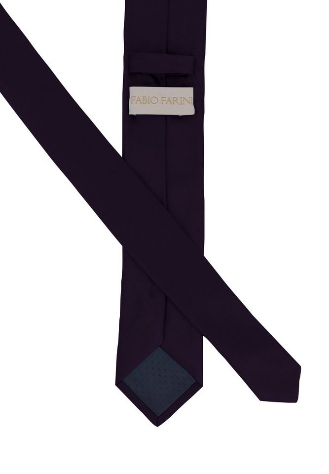 Fabio Farini Krawatte einfarbige Herren Schlips - Unicolor Krawatte in 6cm oder 8cm Breite (1-St., Unifarben) Breit (8cm), Violett perfekt als Geschenk – Bild 3 von 5