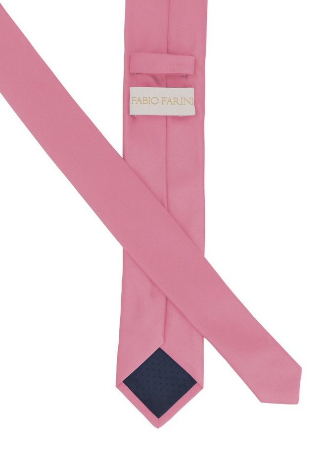 Fabio Farini Krawatte einfarbige Herren Schlips - Unicolor Krawatte in 6cm oder 8cm Breite (1-St., Unifarben) Schmal (6cm), Rosa perfekt als Geschenk – Bild 3 von 5