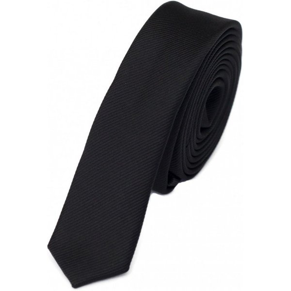 Fabio Farini Krawatte Schmale Herren Schlips - Moderne Slim Krawatten in 3cm Breite (ohne Box, 1-St., Unifarben) Schmal (3cm), Schwarz