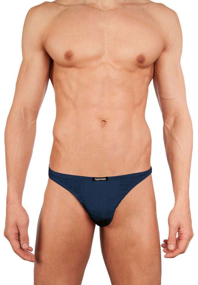 Fabio Farini String Herren Unterhosen - Männer Tangas aus atmungsaktiver Mikrofaser (4-St) im sportlichen Look mit Karo-Muster – Bild 3 von 5