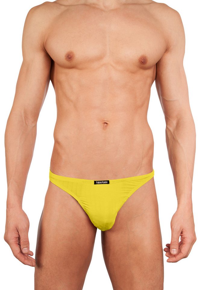 Fabio Farini String Herren Unterhosen - Männer Tangas aus atmungsaktiver Mikrofaser (4-St) im sportlichen Look mit Karo-Muster – Bild 5 von 5